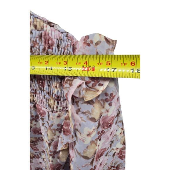 Udel NY Womens Grey Floral‎ Chiffon Blouse NWT Size Small - Picture 9 of 9